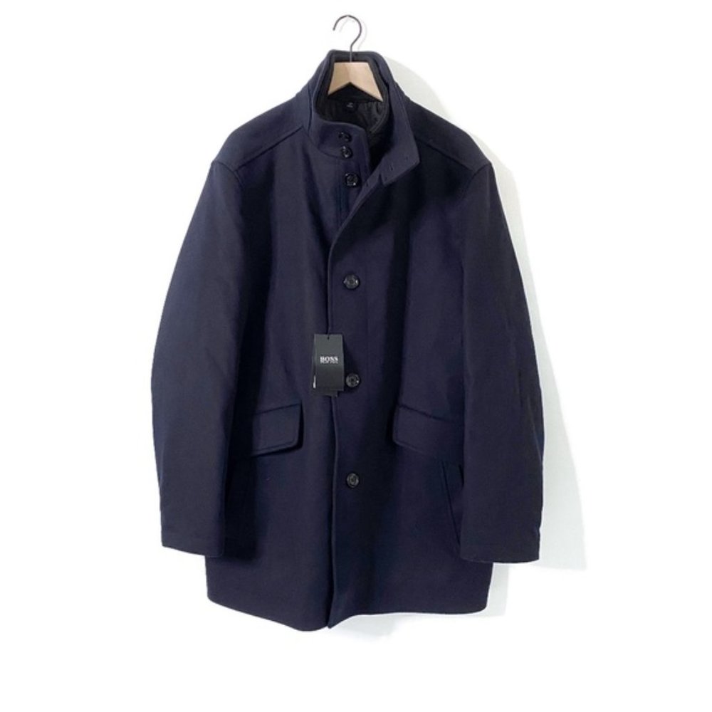 Hugo Boss Coxtan Bib-Front Wool Cashmere Coat - Picture 3 of 11